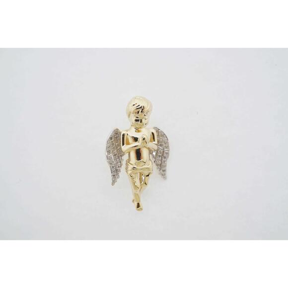 10k Estate Yellow Gold Diamond Pendant 0.40 TCW Vintage Style Fine Jewelry